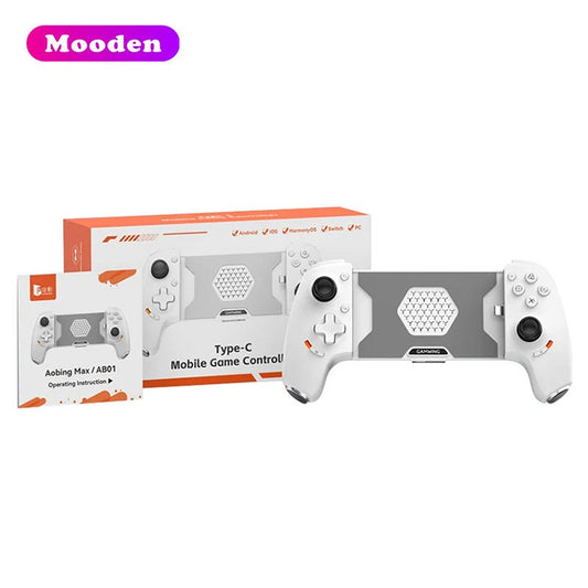 HNAB01 Stretch Mobile Game Controller for Android, iOS, PC, PS, Switch(Type C + BT) - White