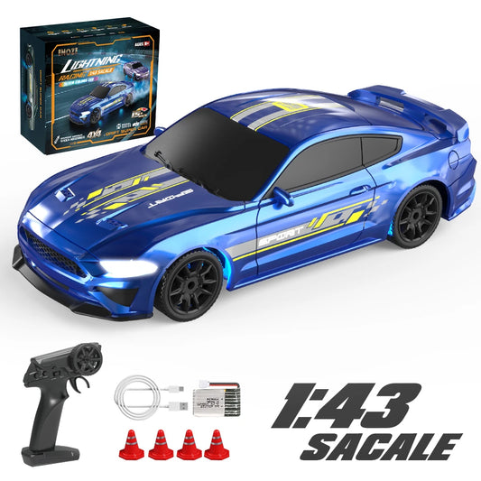 Enoze 1:43 4WD RTR Full Scale Mini Drift RC Car LED Lights Desktop Vehicle Models