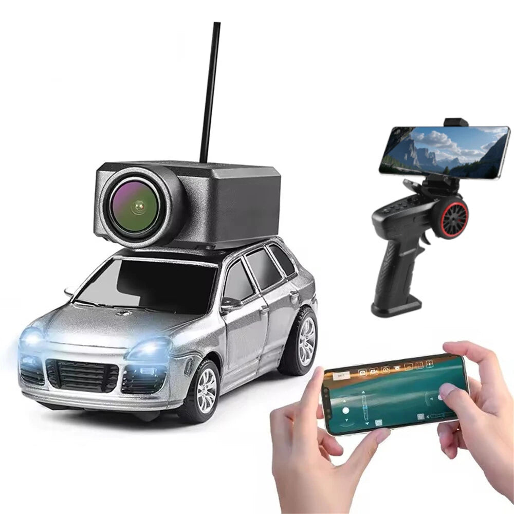 Mini FPV RC Car with WiFi Camera & Gyro Stabilization 1/64 Wltoys 6401-C Wifi Full Proportional - Silver