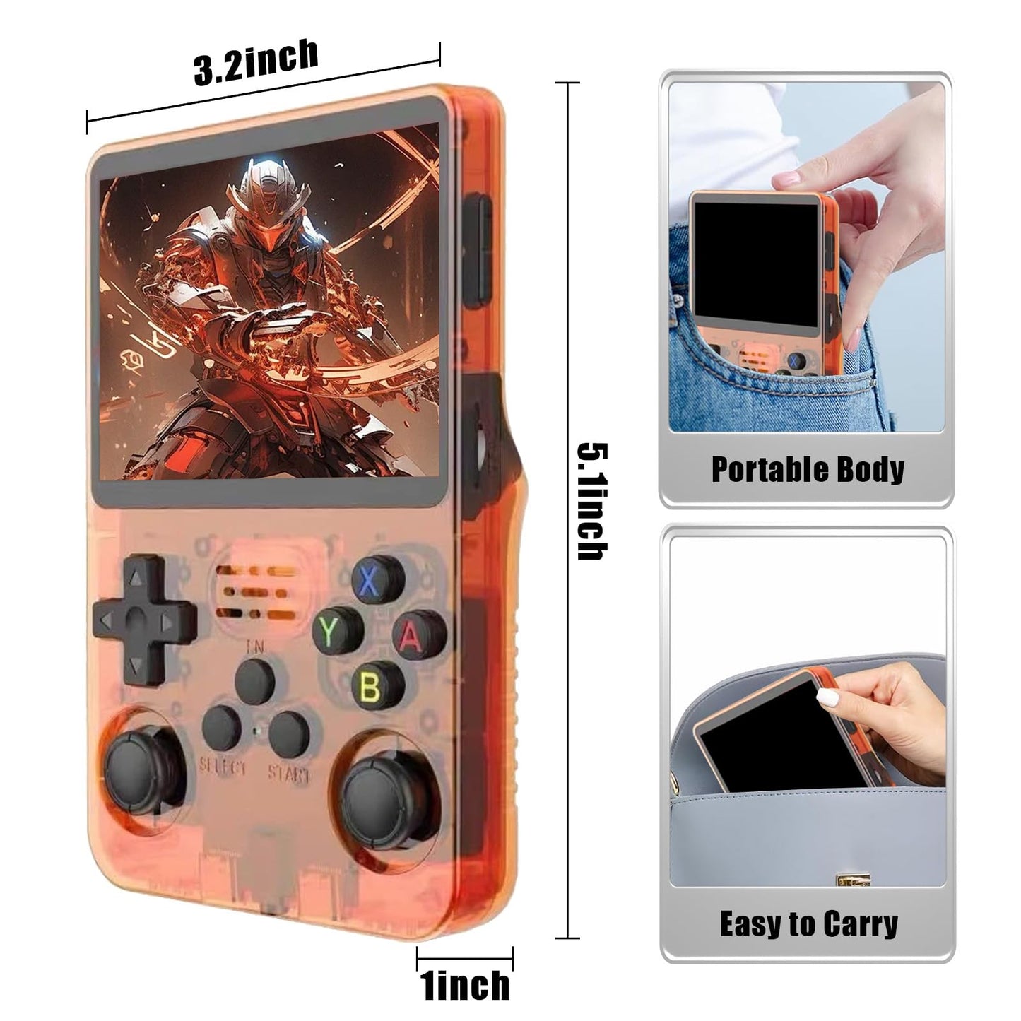 HN-R36S Handheld Retro Game Console - 1Gb Ram(1 Ram Chip) 15k+ games 3.5-inch Display.