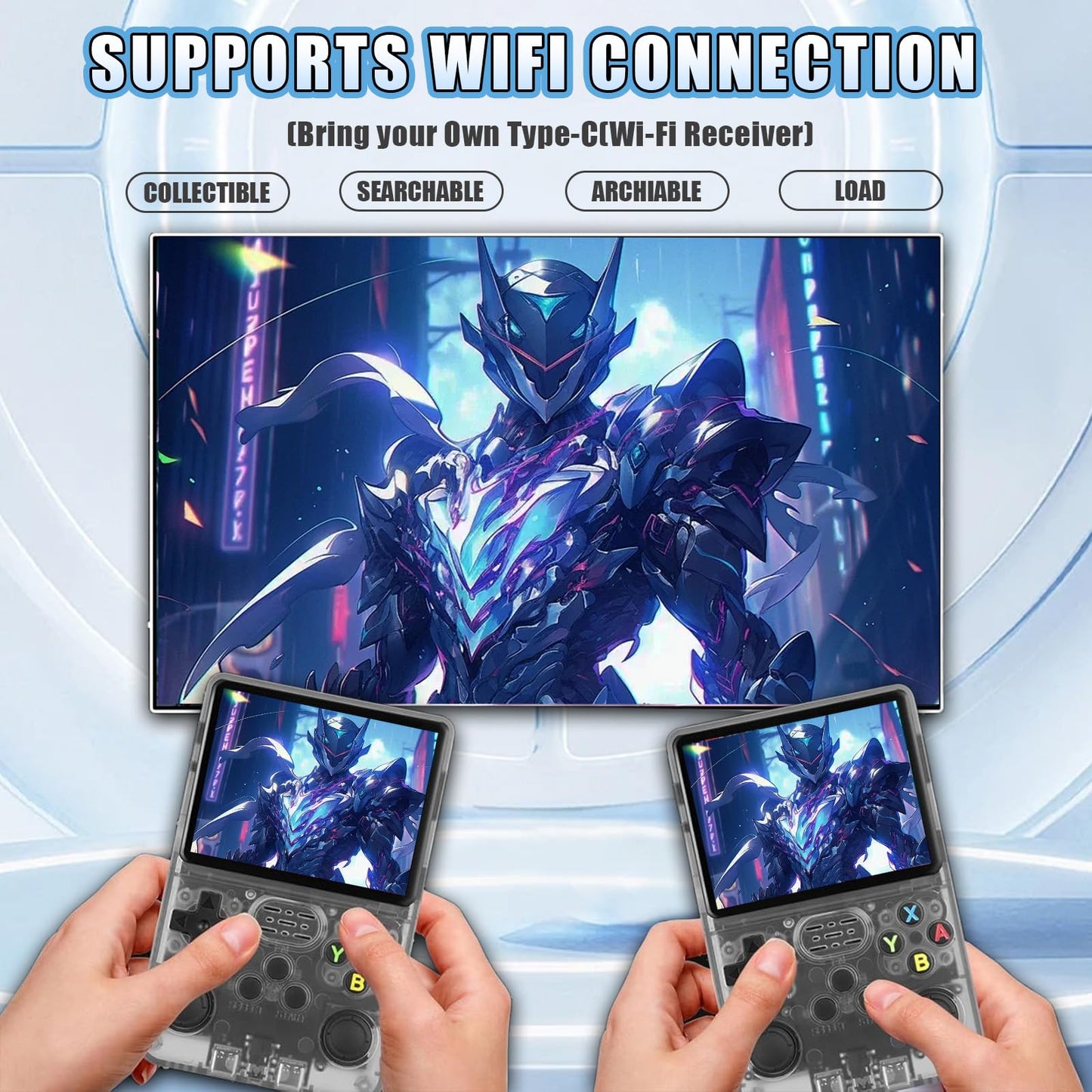 HN-R36S-WiFi Handheld Retro Game Console - 64GB, 3.5-inch Display - Built-in WiFi, No Dongle Needed