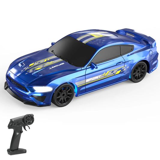 Mustang 1:43 4WD RTR Full Scale Mini Drift RC Car LED Lights Desktop Vehicle Models