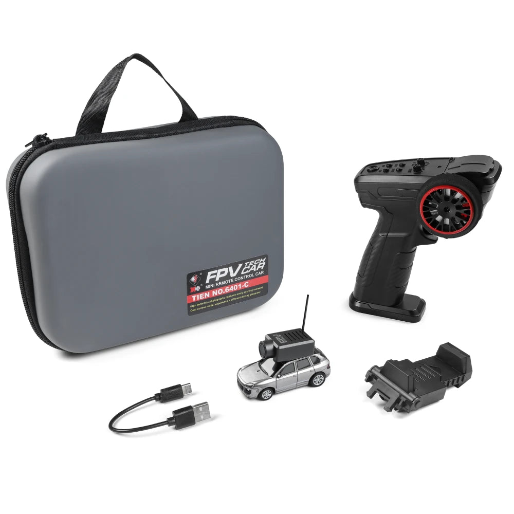 Mini FPV RC Car with WiFi Camera & Gyro Stabilization 1/64 Wltoys 6401-C Wifi Full Proportional - Silver