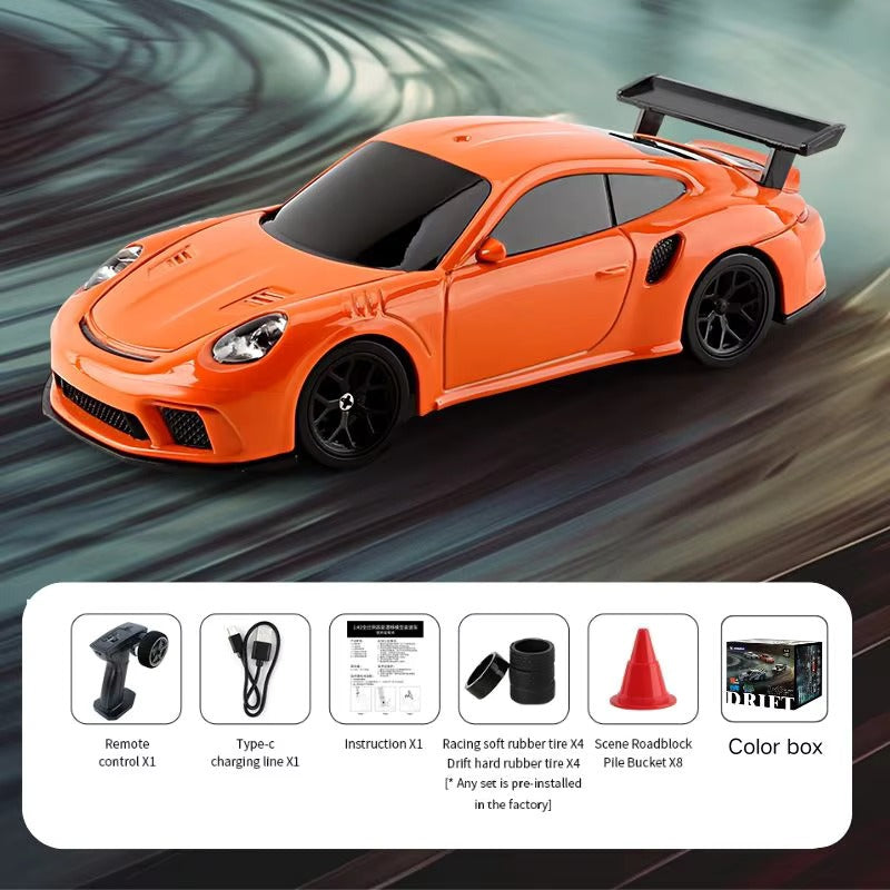 Mini RC Drift Car – 1:43 Scale 4WD | Built-in Gyro | BMW M3 / Porsche / Nissan Skyline