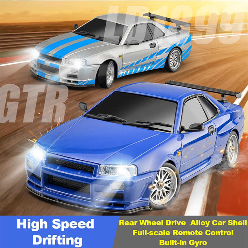 LDRC 1899 1/18 Scale GTR R34 RC Drift Car – Alloy Body + Gyro