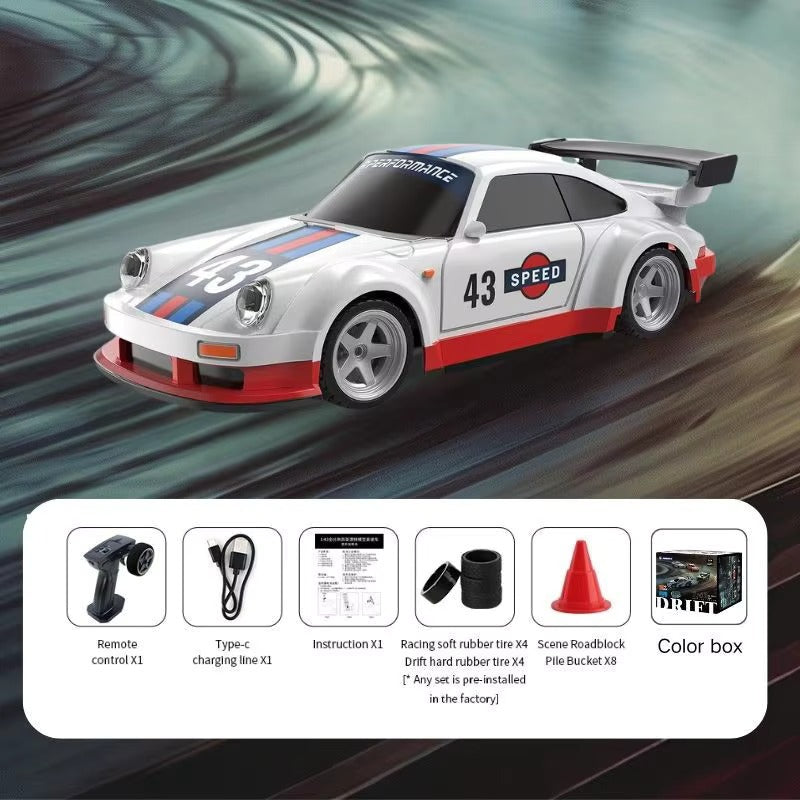 Mini RC Drift Car – 1:43 Scale 4WD | Built-in Gyro | BMW M3 / Porsche / Nissan Skyline