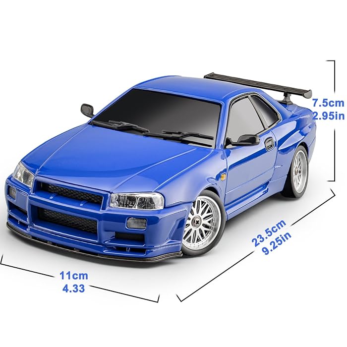 LDRC 1899 1/18 Scale GTR R34 RC Drift Car – Alloy Body + Gyro