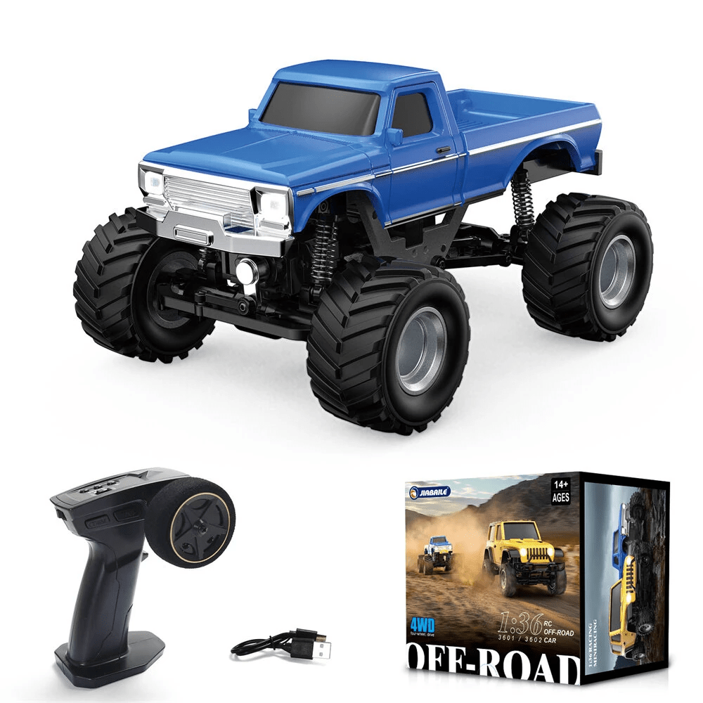JABAILE 3602 1/36 4WD 2.4G Radio Controlled Off Road Vehicles Mini Crawler Car Lipo Battery Lights RTR RC Toys Model Gift Hobby Model