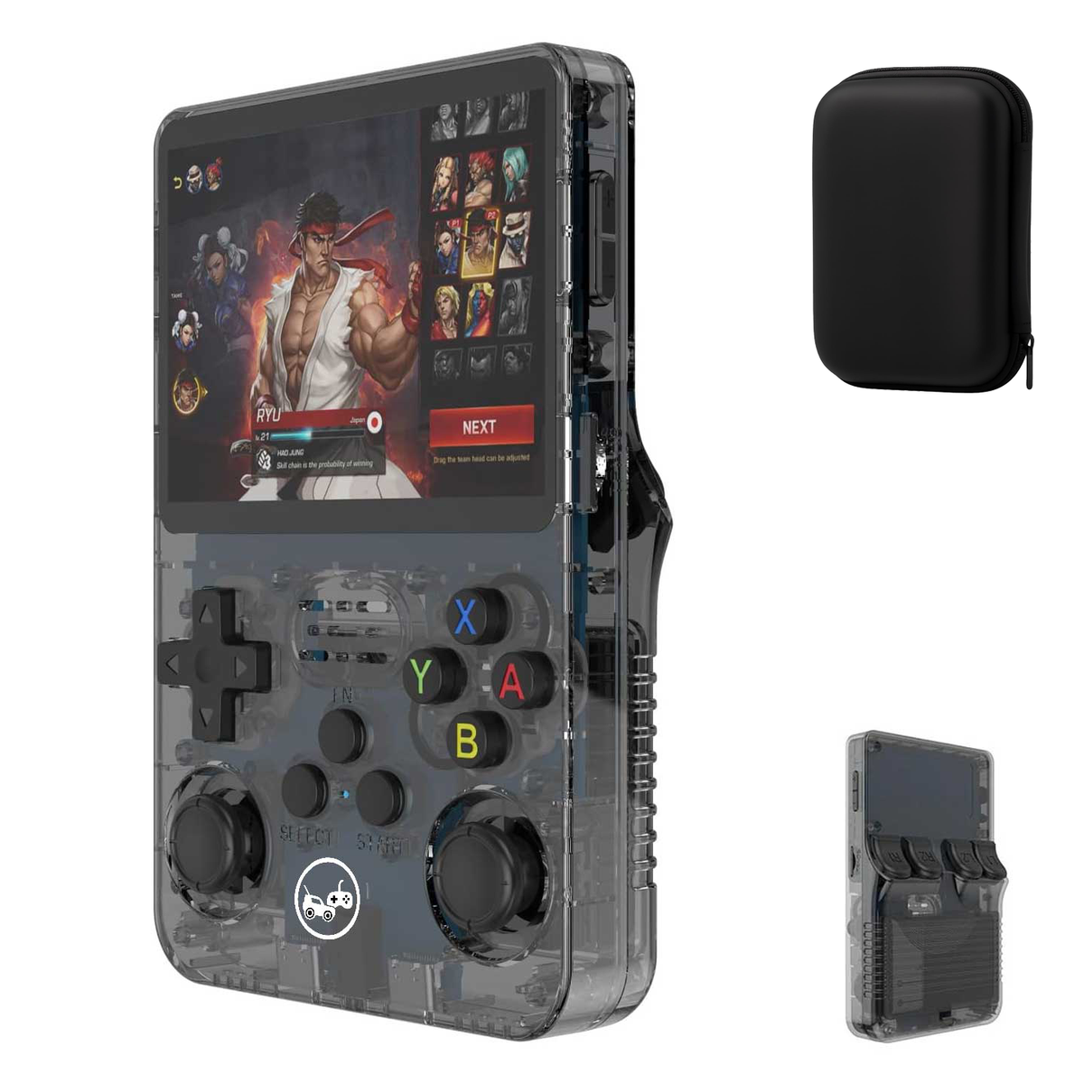HN-R36S transparent black console with protective carry case