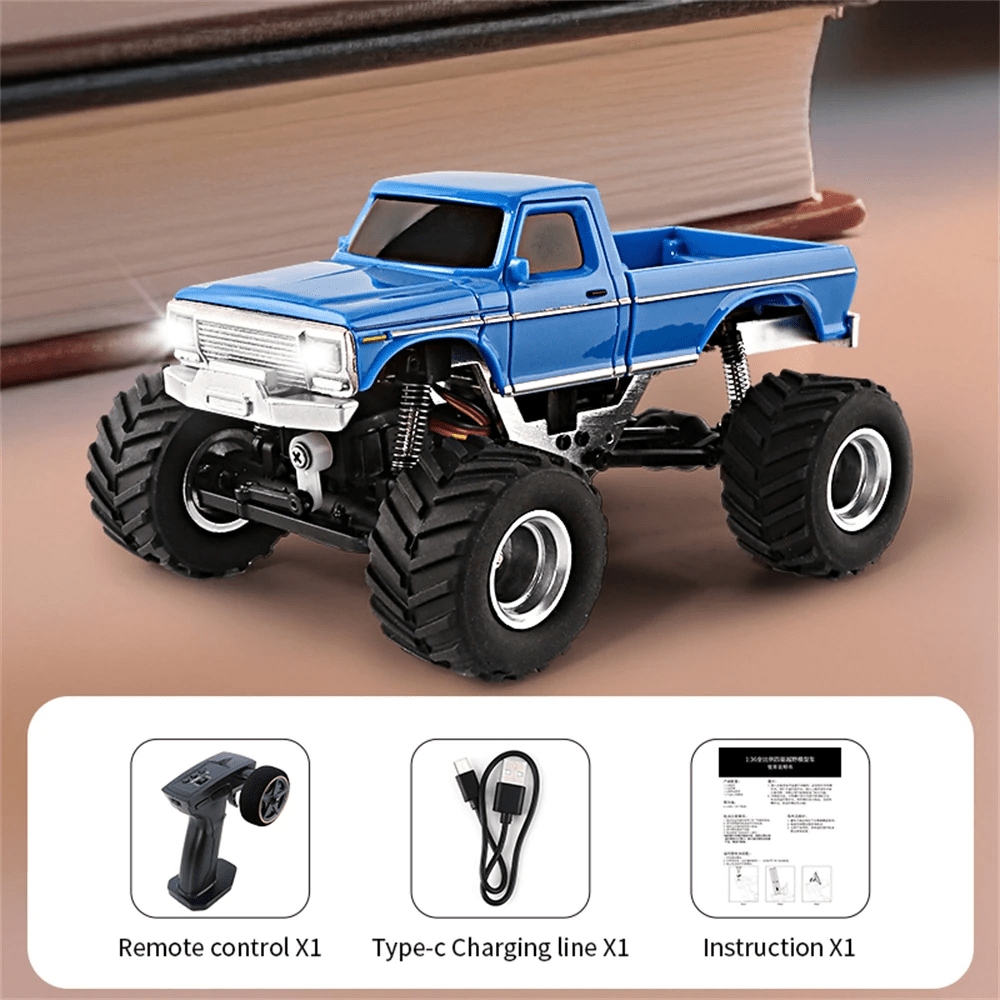 JABAILE 3602 1/36 4WD 2.4G Radio Controlled Off Road Vehicles Mini Crawler Car Lipo Battery Lights RTR RC Toys Model Gift Hobby Model