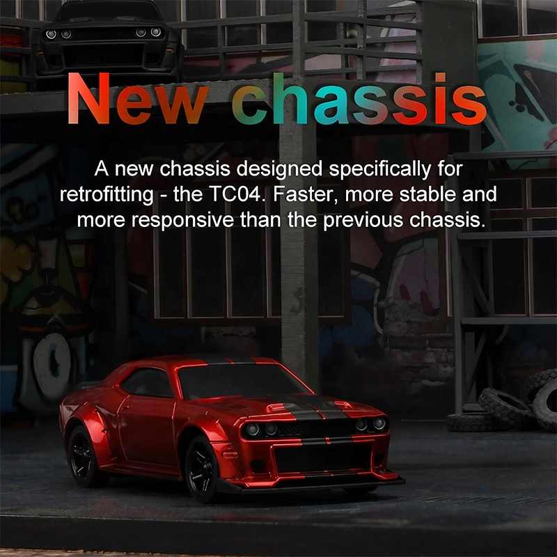 Turbo Racing C75 1:76 Micro Drift RC Car – Red, Type-C, 2 Spare Shells