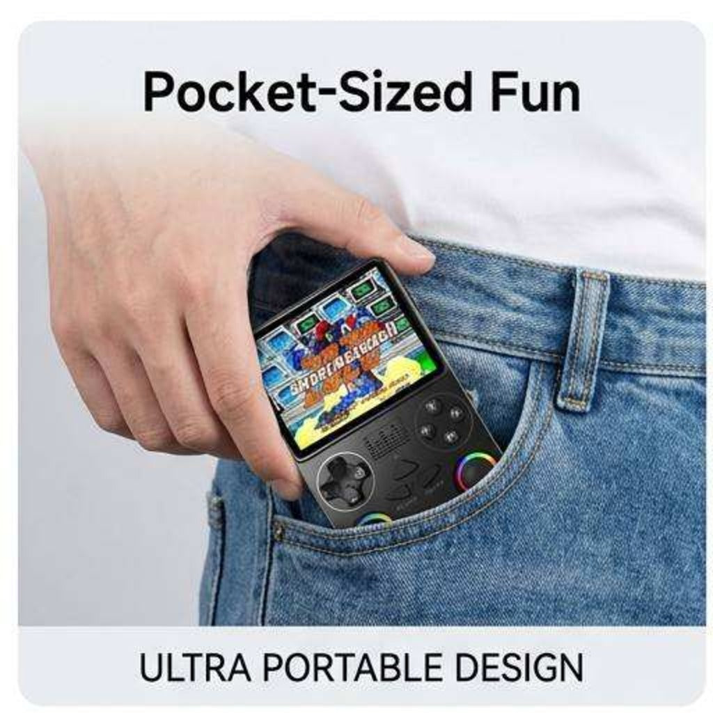 J36 Ultra slips into a jeans pocket - ultra portable retro handheld