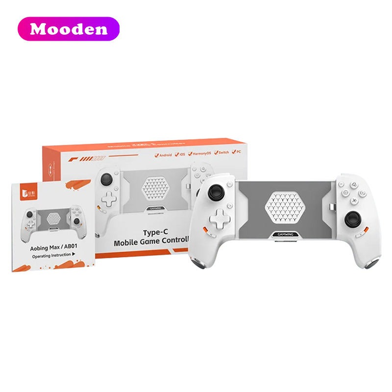 HNAB01 Stretch Mobile Game Controller for Android, iOS, PC, PS, Switch(Type C + BT) - White