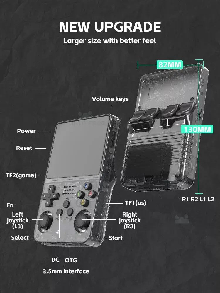 HN-R36S-WiFi Handheld Retro Game Console - 64GB, 3.5-inch Display - Built-in WiFi, No Dongle Needed