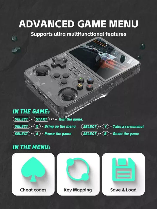 HN-R36S-WiFi Handheld Retro Game Console - 64GB, 3.5-inch Display - Built-in WiFi, No Dongle Needed