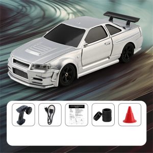 Mini RC Drift Car - 4WD 1:43 15KM/h Silver - With GYRO